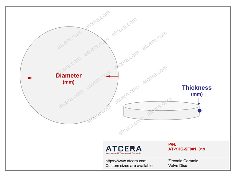 Drawing of Zirconia Ceramic Valve Disc