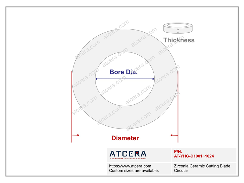 Drawing of Zirconia Ceramic Cutting Blade Circular