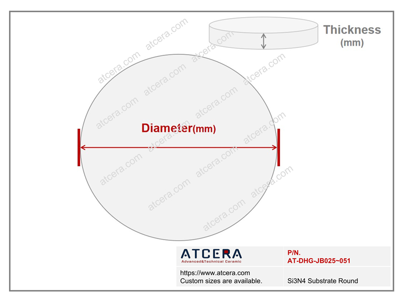 Drawing of Si3N4 Substrate Round