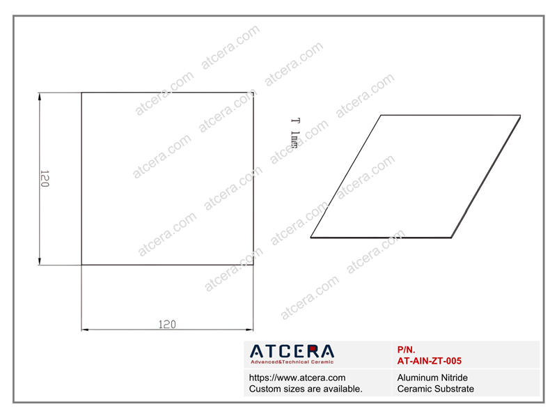 Drawing of AlN Substrate AT-AIN-ZT-005
