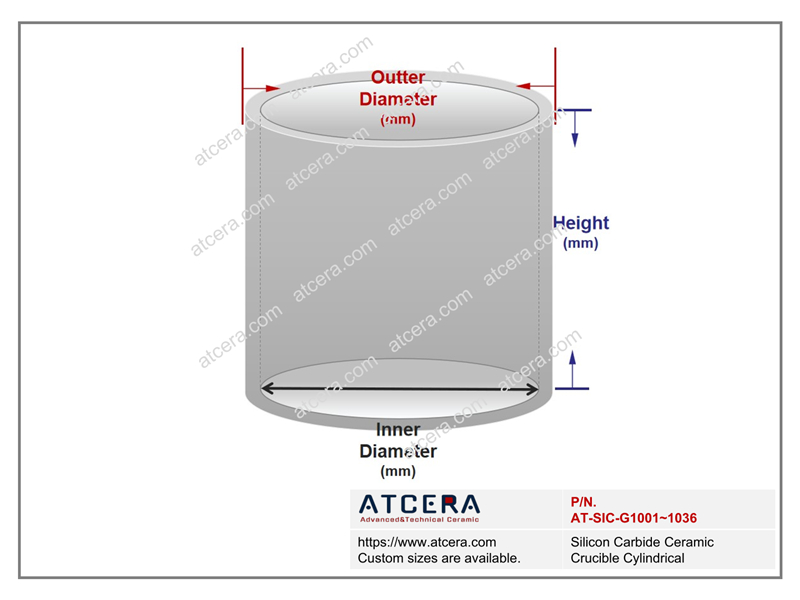 drawing of Silicon Carbide Ceramic Crucib Cylindrical